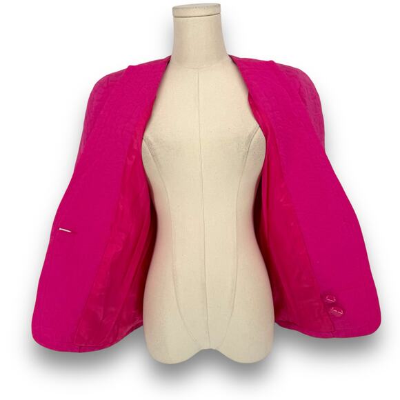 80s Carven Paris Jacquard Short Sleeve Jacket, Size 38, Made in France - Picture 3 of 7